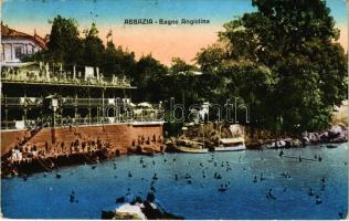 1925 Abbazia, Opatija; Bagno Angiolina / beach, bathers (EK)