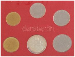 Vatikán 1980. 10L - 500L "II. János Pál pápa" (6xklf) forgalmi sor eredeti tokban (sérült ...