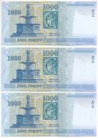 2005. 1000Ft (3x) sorszámkövetők "DA 7529940 - DA 7529942" T:UNC,AU