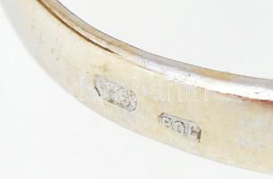 14k fehérarany (Au) gyűrű, cirkónokkal, jelzett, 3,27 g, m: 54