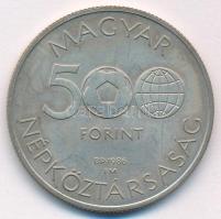 1986. 500Ft Ag "Labdarúgó Világbajnokság - Mexikó 1986 - Stadion" kapszulában T:BU patina ...