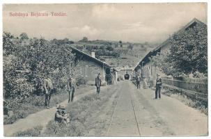 Torda, Turda; sóbánya bejárata, iparvasút. Füssy József kiadása / salt mine entry, industrial railway (Rb)