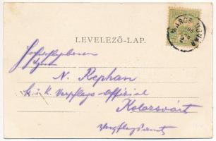 1904 Marosújvár, Uioara, Ocna Mures; Báncsai kuglizó, tekepálya, sport. Grün Géza kiadása / bowling ...