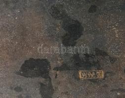 cca 1900-1910 Szecessziós, ón, két oldalon női fejjel díszített ékszertartó dobozka WMF jelzéssel / ...