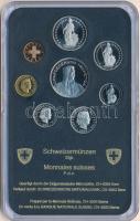 Svájc 1989. 1r-5Fr (8xklf) forgalmi sor műanyag dísztokban T:PP Switzerland 1989. 1 Rappen - 5 Franc...