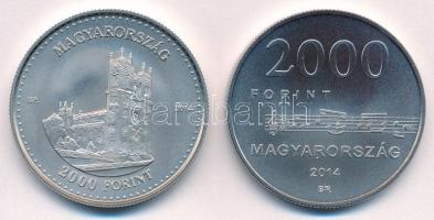2014. 2000Ft Cu-Ni-Zn "Ybl Miklós születésének 200. évfordulója" + 2000Ft Cu-Ni-Zn "E...