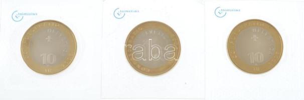 Svájc 2004. 10Fr "Matterhorn" + 2005. 10Fr "Jungfrau" + 2006. 10Fr "Piz Ber...