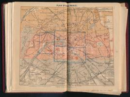 cca 1900-1910 Plan-Anhang zu Baedeker's Reisehandbuch für Paris. (Párizs utcajegyzék és térkép)...