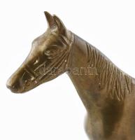 Bronz ló figura. Jelzés nélkül, kopással, h: 25 cm, m: 22 cm