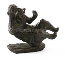 Kerényi Jenő (1908-1975): Színjáték. Bronz, jelzett, talapzat nélkül, 15x13x11 cm