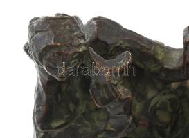 Kerényi Jenő (1908-1975): Színjáték. Bronz, jelzett, talapzat nélkül, 15x13x11 cm