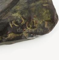 Kerényi Jenő (1908-1975): Színjáték. Bronz, jelzett, talapzat nélkül, 15x13x11 cm