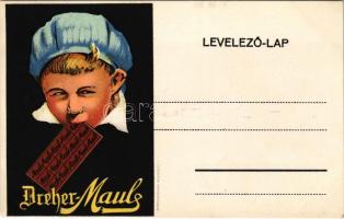 Dreher Mauls csokoládé reklámlapja / Hungarian chocolate advertising card litho (fl)