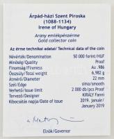 2019. 2000Ft Cu-Ni-Zn "Árpád-házi Szent Piroska" + 50.000Ft Au "Árpád-házi Szent Piro...