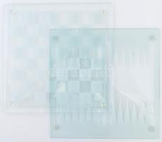 Üveg sakk és malom játék, új állapotban ,eredeti dobozában 27x27 cm