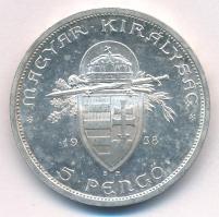 1938. 5P Ag "Szent István" T:AU patina
Adamo P8.1