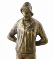 Halász. Bronz szobor. Márvány talapzaton. Jelzés nélkül. 23 cm