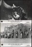 cca 1967 ,,Hét katona meg egy lány" című román - francia film jelenetei és szereplői, 23 db vin...