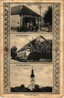 1938 Zemplénagárd (Bodrogköz), Görög katolikus templom és iskola, Hangya szövetkezet üzlete és saját kiadása. Art Nouveau (Rb)