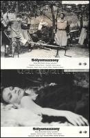 cca 1985 ,,Sólyomasszony" című amerikai kalandfilm jelenetei és szereplői, 10 db vintage produkciós filmfotó ezüst zselatinos fotópapíron, a használatból eredő kisebb hibákkal, 18x24 cm