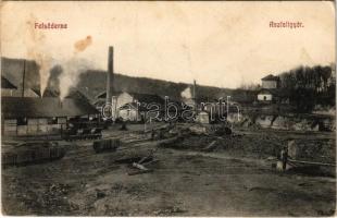 Felsőderna, Derna (Bihar, Bihor); Aszfaltgyár, iparvasút. Lévai kiadása / asphalt factory, industrial railway (EK)