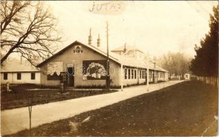 1929 Veszprém, Jutas, Intézeti Parancsnokság épülete Trianon térképpel és magyar címerrel. photo (EB)