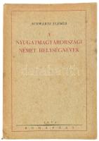 Schwartz Elemér: A nyugatmagyarországi német helységnevek. Bp., 1932.,(Pécs., Dunántúl Pécsi Egyetemi-ny.), 295 p. Kiadói papírkötés, szakadt, kissé foltos borítóval, a hátsó borítón javítással.