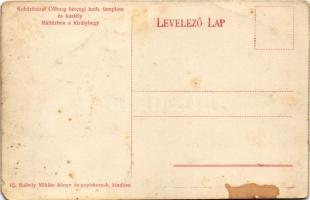 Koháryháza, Pohorelá; Koháriházai Coburg herceg katolikus templom és kastély, háttérben a Királyhegy...