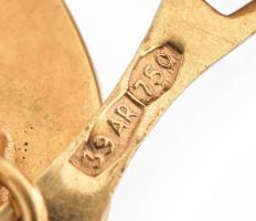 18K mandzsetta pár, jelzett, 4,5 g