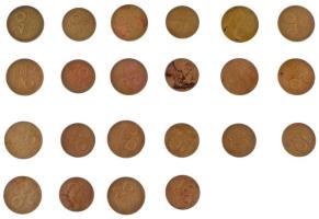 1946-1950. 10f Al-bronz (10db/4xklf évjárat) + 1946-1950. 20f Al-bronz (12db/4xklf évjárat) T:XF-F p...