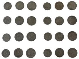 1926-1927. 10f Cu-Ni (8xdb/2xklf) + 1926. 20f Cu-Ni (8x) + 1926. 50f Cu-Ni (8x) T:VF,F