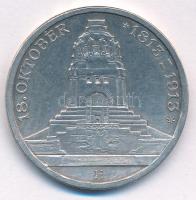 Német Államok / Szászország 1913E 3M Ag "Lipcsei csata 100. évfordulója" T:AU German States / Saxony 1913E 3 Mark Ag "Battle of Leipzig Centennial" C:AU Krause KM#1275