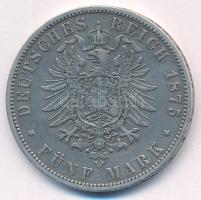 Német Államok / Poroszország 1875B 5M Ag "I. Vilmos" (27,56g) T:VF,F ph. German States / P...