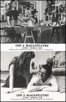 cca 1969 ,,Idő a magánéletre" című francia film jelenetei és szereplői, 13 db vintage produkciós filmfotó ezüst zselatinos fotópapíron, a használatból eredő (esetleges) kisebb hibákkal, 18x24 cm