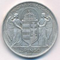 1939. 5P Ag "Horthy balra" T:AU patina Adamo P8.2