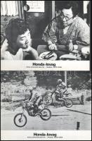 cca 1979 ,,Honda lovag" című japán film jelenetei és szereplői, 7 db produkciós filmfotó nyomda...