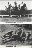 cca 1974 ,,Holtbiztos tipp" című angol bűnügyi film jelenetei és szereplői, 11 db vintage produkciós filmfotó ezüst zselatinos fotópapíron, a használatból eredő (esetleges) kisebb hibákkal, 18x24 cm