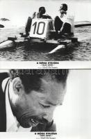 cca 1973 ,,A hiéna utazása" című szenegáli film jelenetei és szereplői, 7 db vintage produkciós filmfotó ezüst zselatinos fotópapíron, a használatból eredő (esetleges) kisebb hibákkal, 18x24 cm