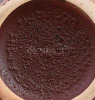 Scheurich retro barnamázas füles váza, címkével jelölt, hibátlan, m: 18 cm