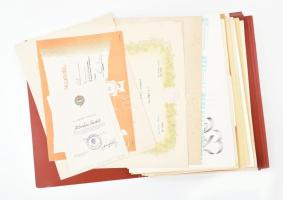 cca 1960-1970 Vegyes szocialista oklevelek, össz. 32 db