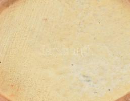 Retro német barna mázas váza, jelzéssel, minimális kopással, m: 20 cm