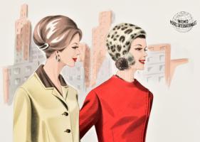 cca 1950 3 db Wemo Modes Internationales vintage divatkép, ofszet nyomat, papír, 32x21,5 cm