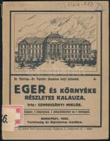 Szmrecsányi Miklós: Eger és környéke részletes kalauza. Dr. Thirring - Dr. Vigyázó: Részletes helyi kalauzok 4. Bp., 1925 Turistaság és Alpinizmus, 1 (címkép) t.+68 p.+1 (térkép) t. Fekete-fehér illusztrációkkal. Korabeli reklámokkal. Kiadói papírkötés, kissé szakadt borítóval, magánkönyvtári címkével a gerincen és magánkönyvtári bejegyzésekkel a címlapon.