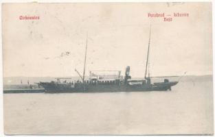 1910 Crikvenica, Cirkvenica; Parobrod LIBURNIA egycsavaros tengeri személyszállító gőzhajója / Hungaro-Croatian (Ungaro-Croata) Steamship Companys LIBURNIA sea passenger steamship (EK)