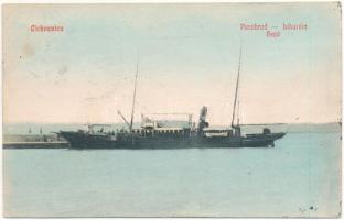 1910 Crikvenica, Cirkvenica; Parobrod "LIBURNIA" egycsavaros tengeri személyszállító gőzhajója / Hungaro-Croatian (Ungaro-Croata) Steamship Company's "LIBURNIA" sea passenger steamship