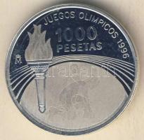 Spanyolország 1995. 1000P Ag "Olimpia - láng, futó" hologramos T:PP