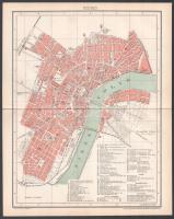 cca 1900 2 db várostérkép a Pallas Nagy Lexikonából: Szabadka + Szeged (rajz.: Kogutowicz Manó), 1 :...