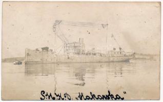 1918 S.M.K.D. Makarska - K.u.k. Kriegsmarine U-Such Flotille / SMD Makarska cs. és kir. haditengerészet tengeralattjáró elhárító / Austro-Hungarian Navy submarine search ship. photo + "K.u.K. Marinefeldpostamt Pola" + S.M.D. ,,MAKARSKA"