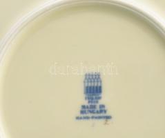 Zsolnay virágmintás teás készlet, 6 személyes, kézzel festett, jelzett, hibátlan