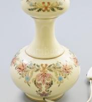 Zsolnay virágmintás porcelán lámpa. Kézzel festett, jelzett, működik, hibátlan, m: 58 cm